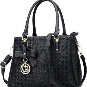 Women Satchel Bags Handle Shoulder Handbags and Purses Pockets Zipper Leather Cr